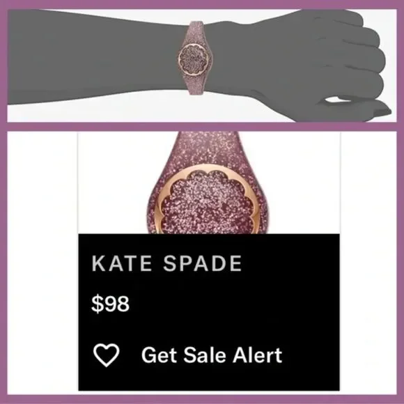 Kate Spade NY Scallop Activity Tracker Pink Glitter Watch Style - Picture 10 of 15